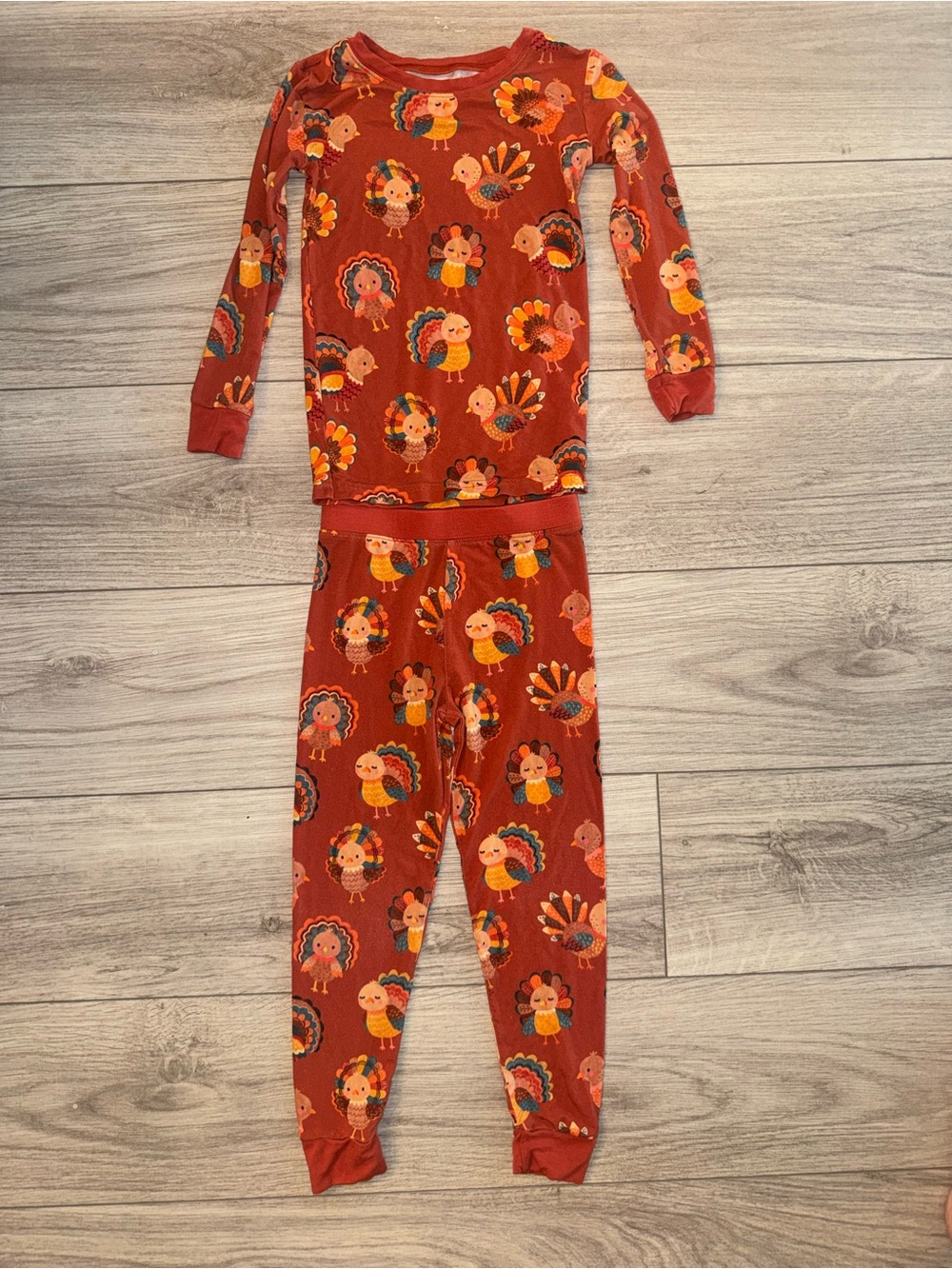 Little Sleepies Thanksgiving Turkey Pajamas 4T Lunaluxe Bamboo